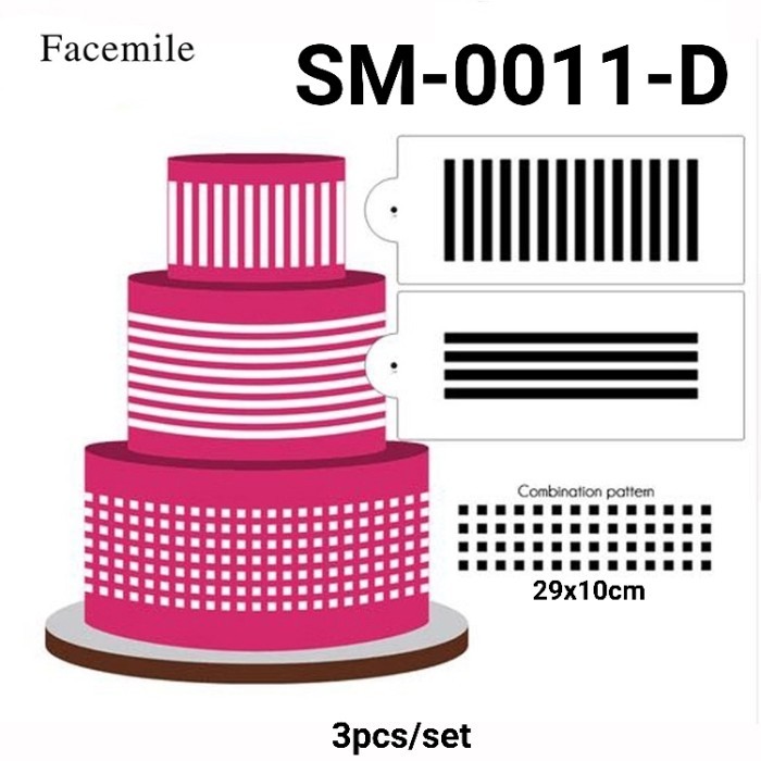 

GR-SM-0011 Cake stencil stensil pinggiran kue gedung pisa eiffel garis