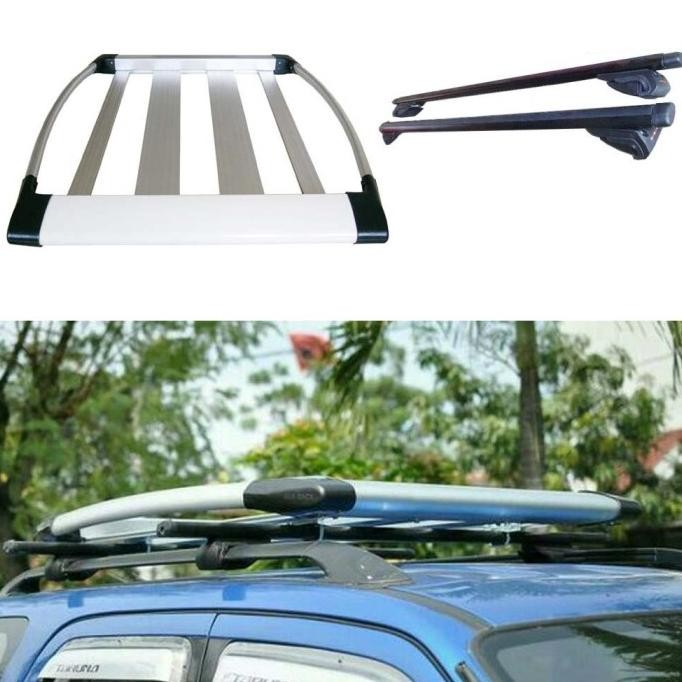 Paket Roof Rack Platinum & Cross Bar Jepit Roof Rail Pajero Sport