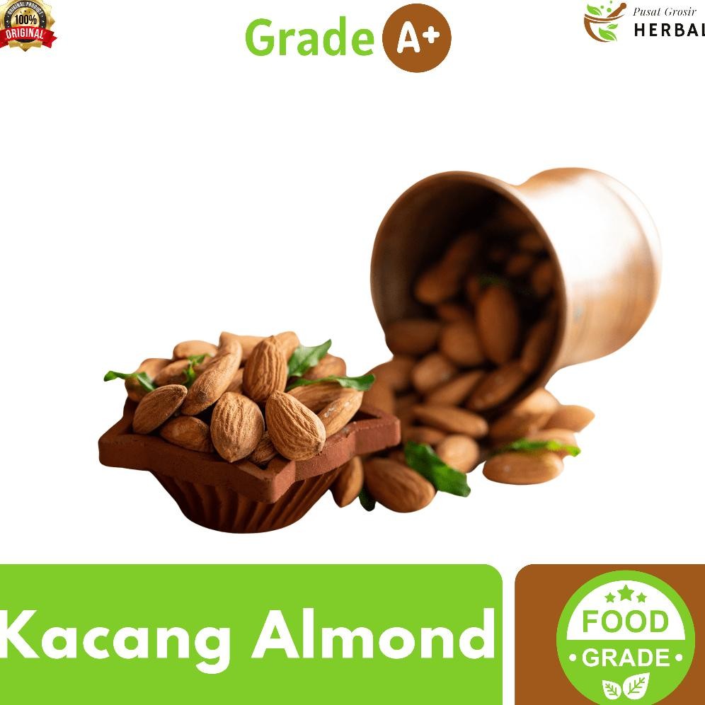 

Kacang Roasted Almond Panggang Siap Makan 1Kg Premium / Almon Kupas Roasted Matang 1 Kg Sehat Gurih