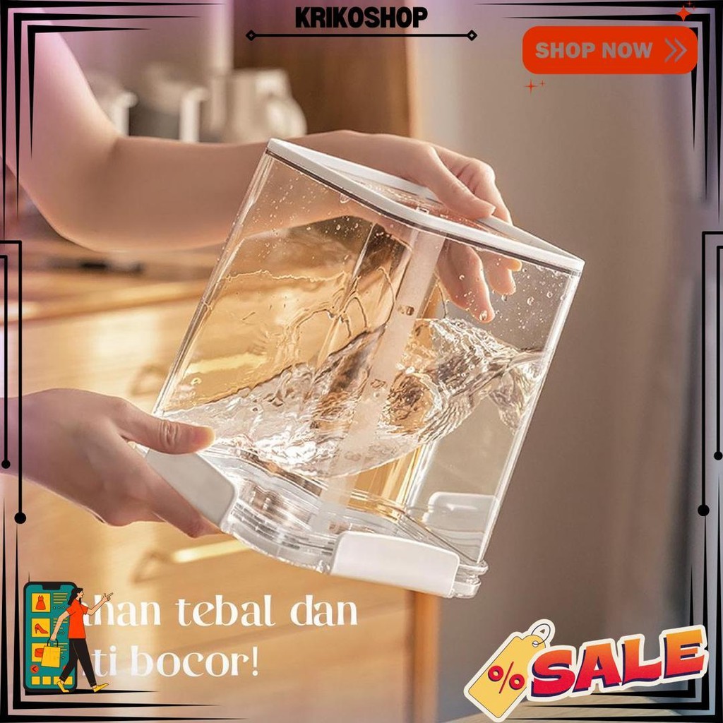 TecKomi Kotak Toples Penyimpanan Makanan Kedap Udara Besar Tempat Penyimpanan Cereal Toples Kotak Be