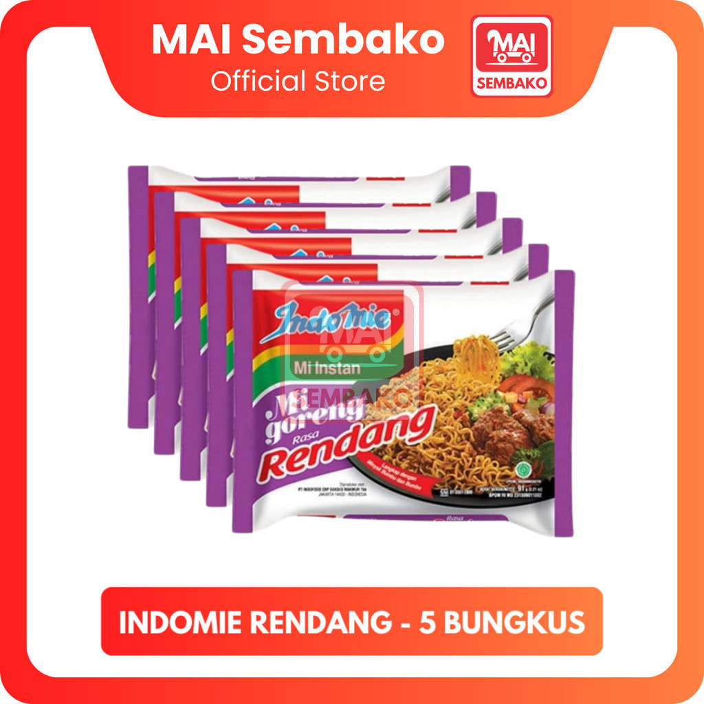 

Indomie Rendang 5 Bungkus - Mie Instan Indomie Goreng Rendang