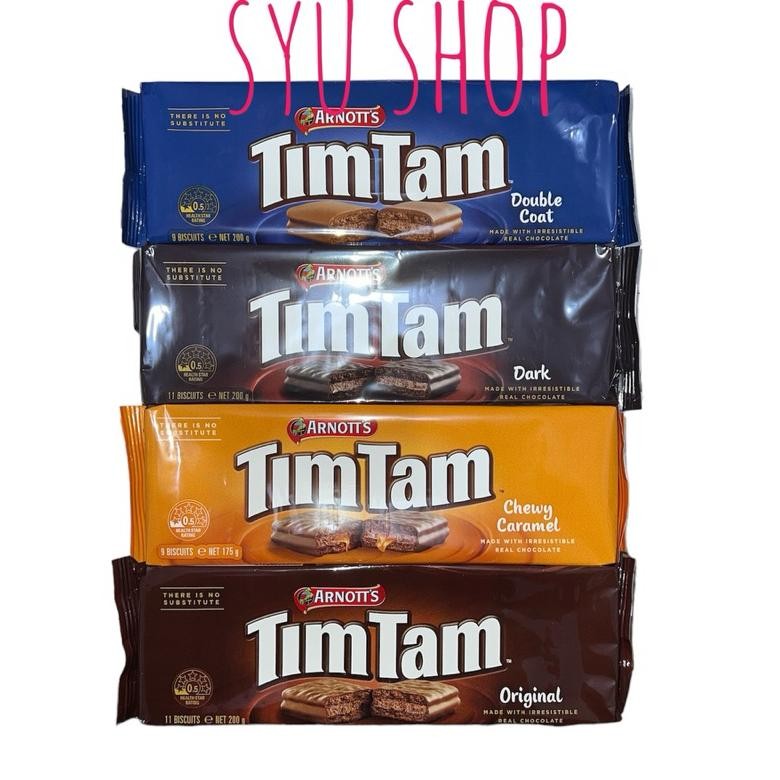 

Arnotts timtam tim tam australia original classic dark double coat chocolate chewy caramel 175gr 200gr