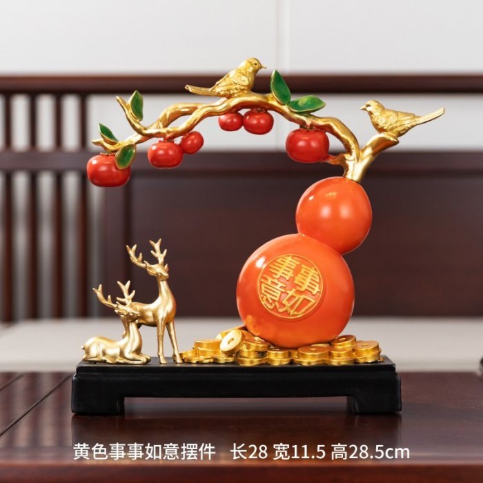 Golden Gourd Blessing Fortune Chinese Ornament Lucky Fortune Gourd Terlaris