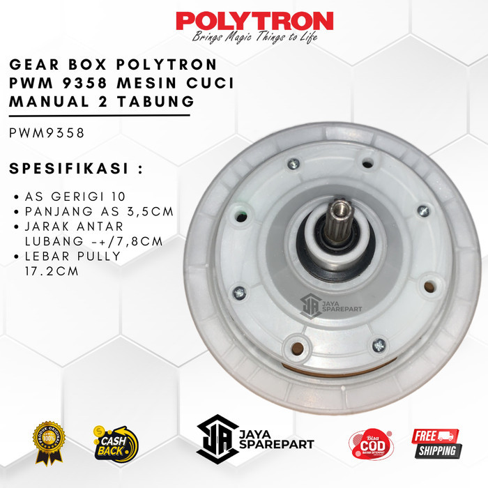 PWM-8366 Gear Box Gearbox Mesin Cuci Polytron PWM-8366