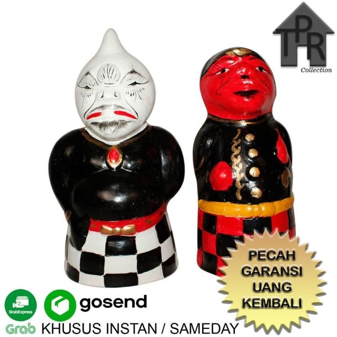 Gerabah - Celengan Tanah Liat Piggy Bank Semar Dan Cepot