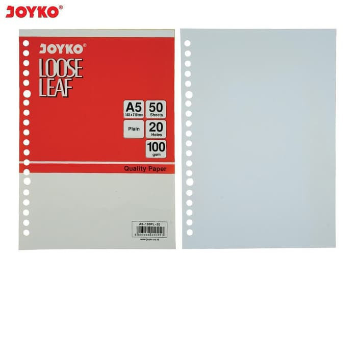 

KERTAS BINDER JOYKO LOOSE LEAF PLAIN (POLOS TANPA GARIS) 100gsm 50 lem