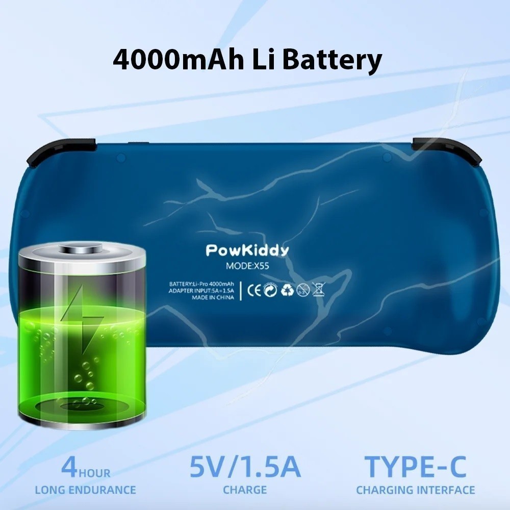 Sky88 POWKIDDY X55 Retro Handheld Game Console 5.5Inch Screen 16GB 256GB