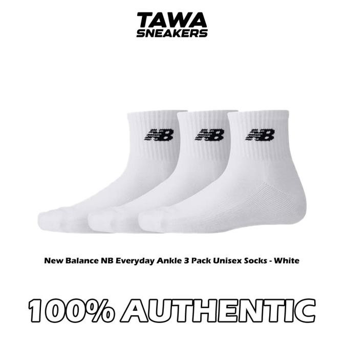 Sale Kaos Kaki New Balance Nb Everyday Ankle 3 Pack Unisex Socks White Original