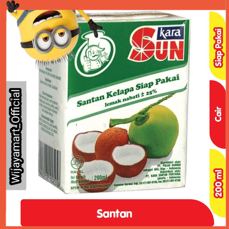 

Kara Sun Santan Kelapa Cair Siap Pakai 200 ml