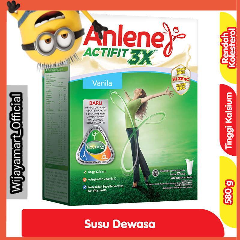 

Anlene Actifit 3X Susu Bubuk Dewasa Vanila 580 g