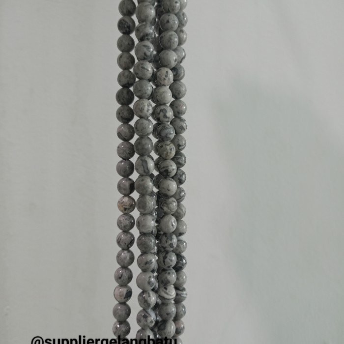 

Batu grey Jasper 8mm natural abu