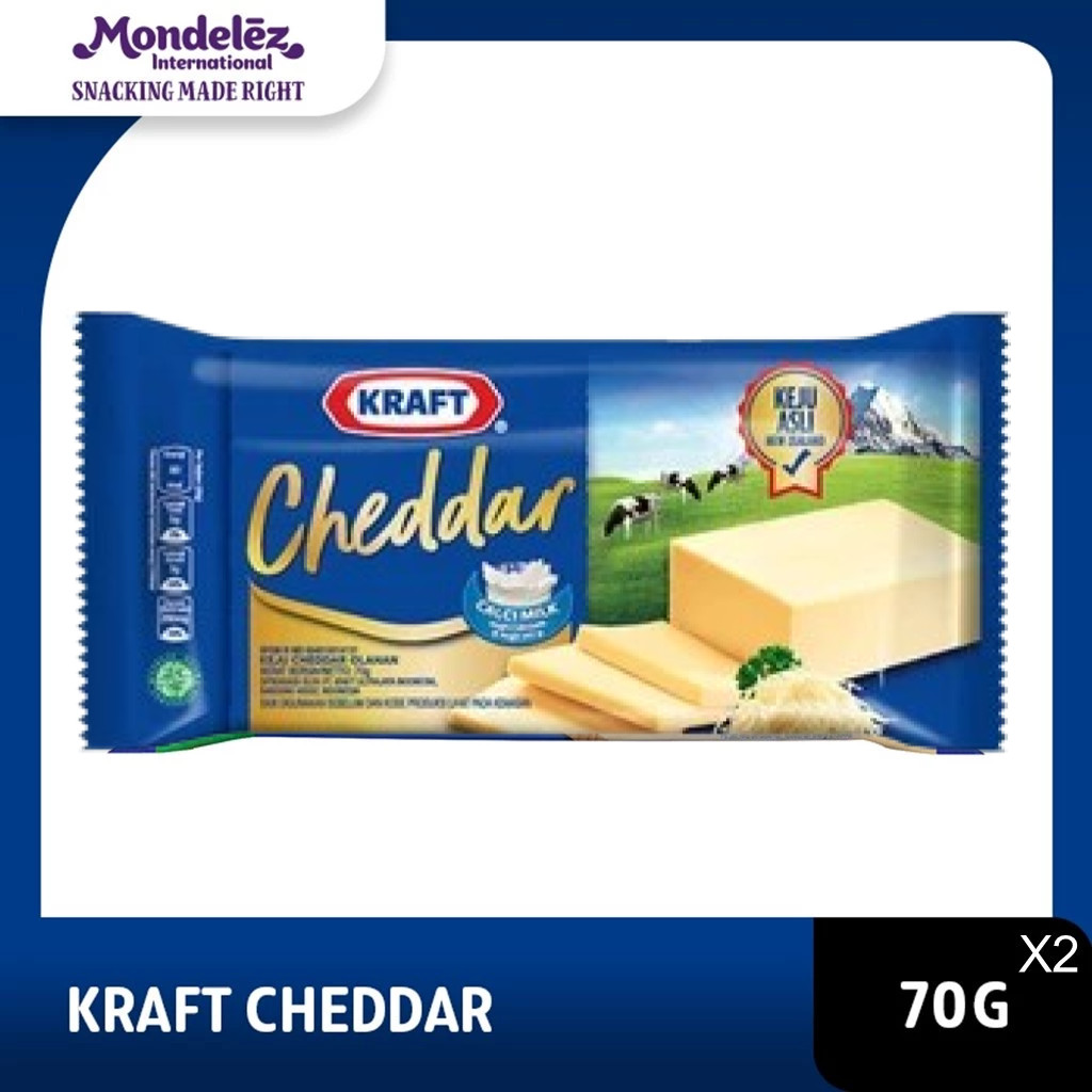 

Kraft Keju Cheddar Box 70g, ukuran ekonomis untuk masak kue dan burger - twinpack