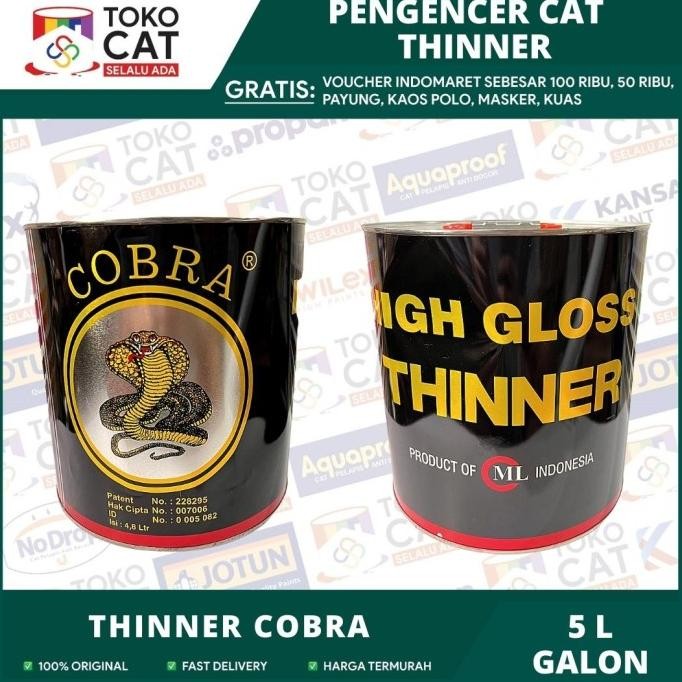 THINNER COBRA HITAM KALENG 5 LITER GALON / PENGENCER CAT / THINER 5 L