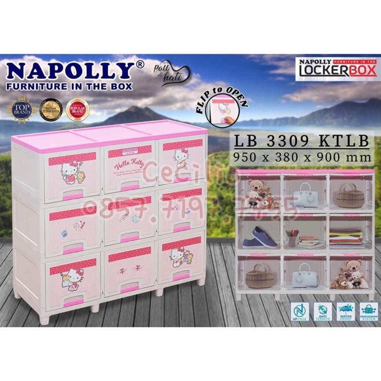 NAPOLLY LEMARI PAKAIAN PLASTIK LACI LOCKER BOX 2 SUSUN 3 SUSUN