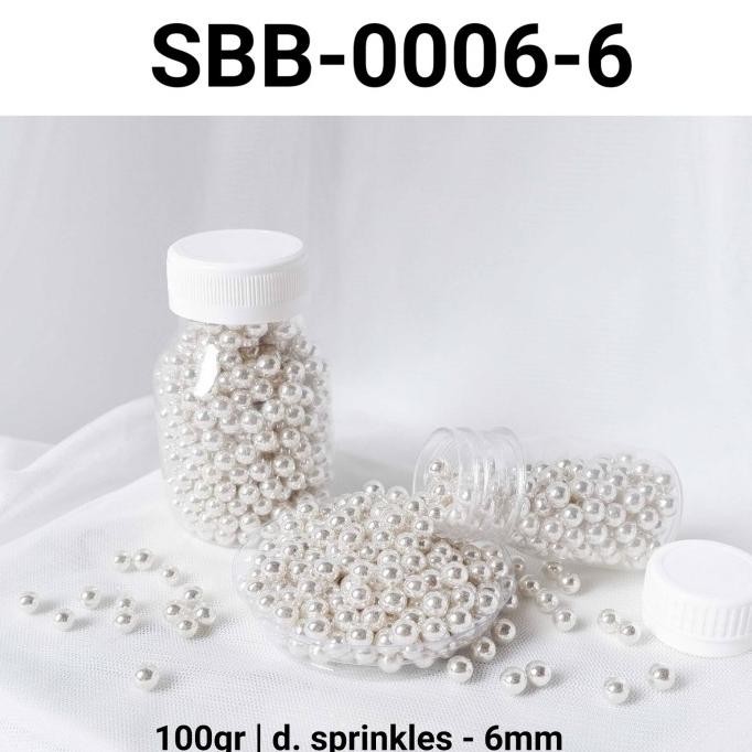 

{{{{}}] SBB-0006-6 Sprinkles sprinkle sprinkel 100gr 100 gram mutiara silver