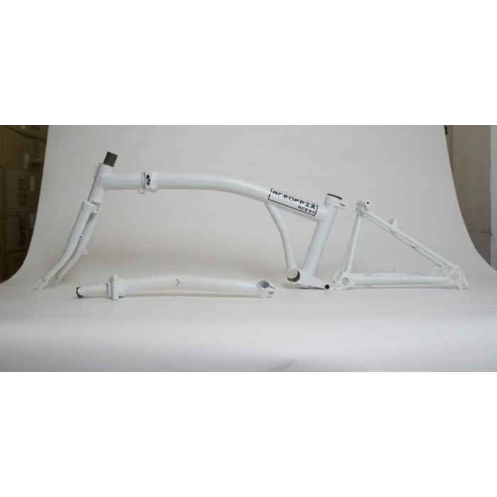 TERBARU Aceoffix Frame Set 16inch Vbrake Cromoly plus Handlepost Putih