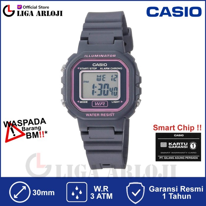 CASIO LA-20WH-8ADF - JAM TANGAN WANITA - MINI SIZE - ABU-ABU LA20WH