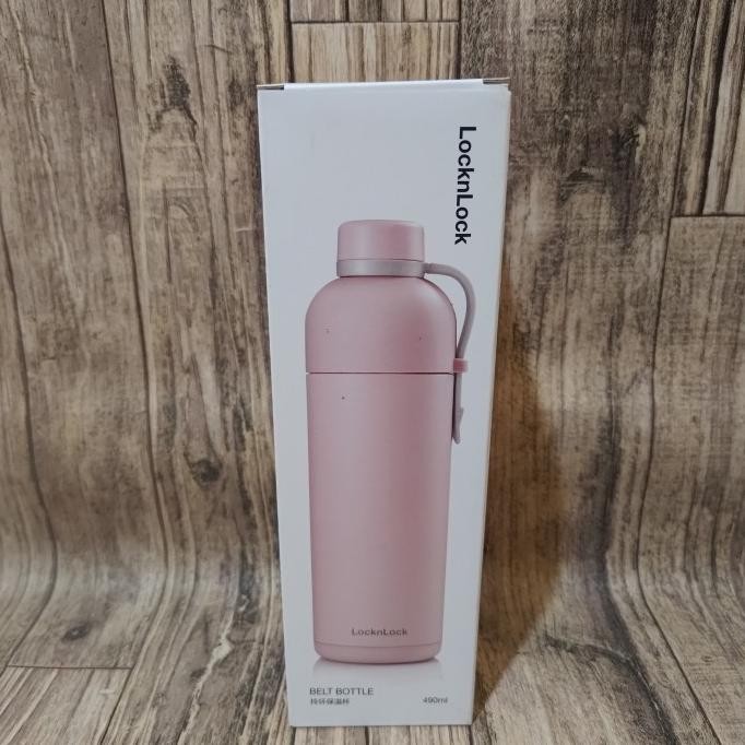 lock n lock belt bottle tumbler - termos stainless ivory 490ml