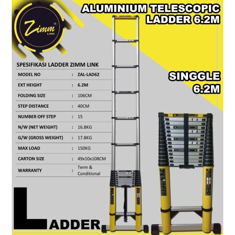 Diskon Tangga Teleskopik Aluminium 6.2 Meter Tangga Telescopic 6,2M