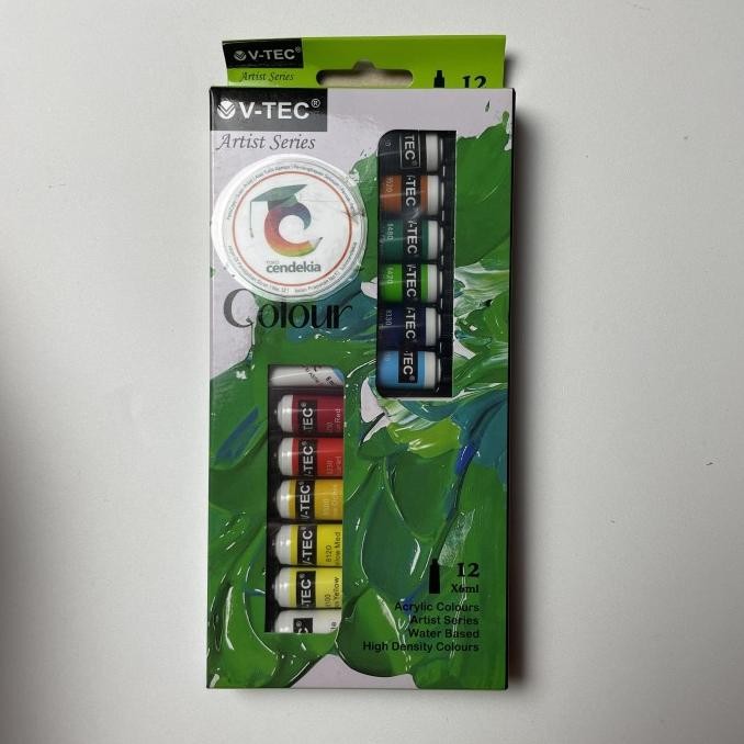 

;&;&;&;&] Cat Akrilik Acrylic Color V-TEC 12 Warna x 6ml YT-612/A