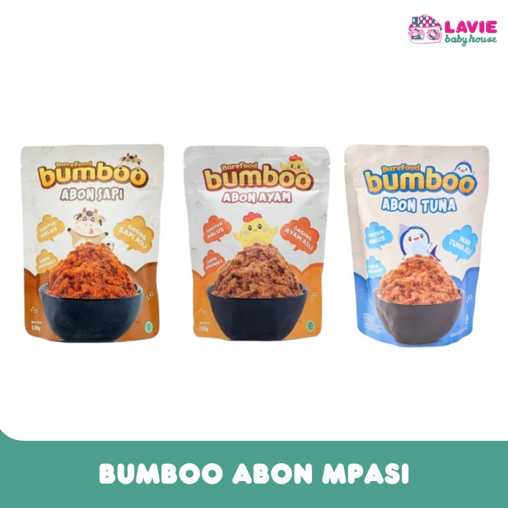 

BAREFOOD BUMBOO Abon Sapi Ayam 90gr Tuna 75gr / Abon Cemilan MPASI Anak & Dewasa