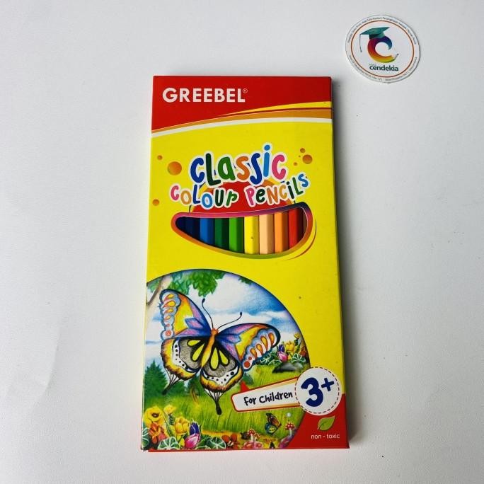 

siap kirim] Pensil Warna Greebel 12 warna Classic panjang
