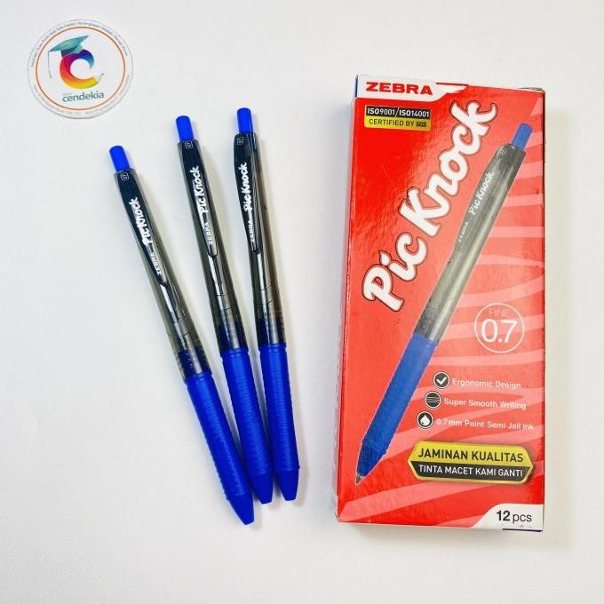 

#@#@#@#@] Pulpen Zebra Pic Knock biru 0.7mm