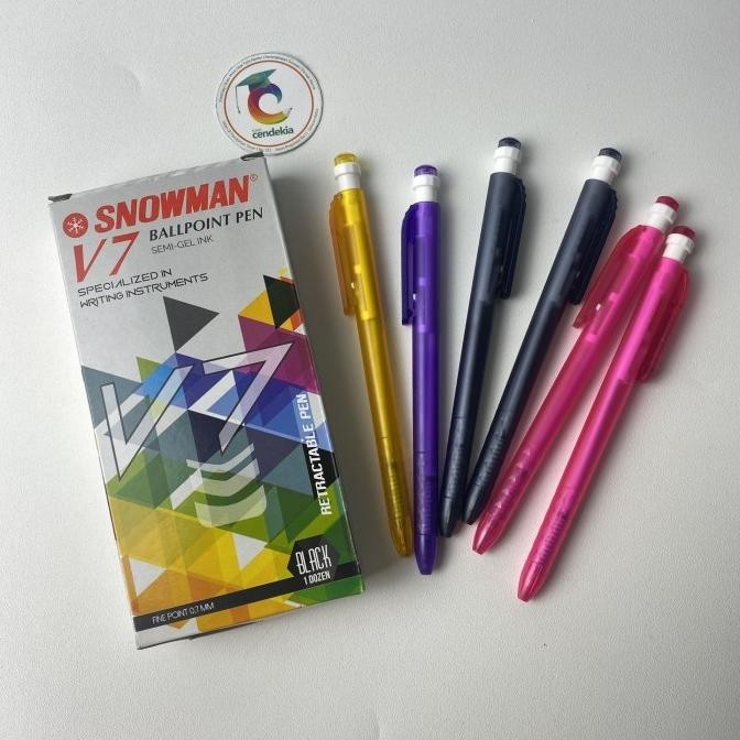 

:=:=:=:=] Pulpen SNOWMAN V7 hitam 0.7mm