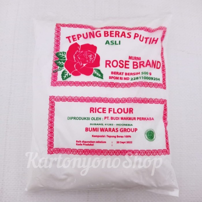 

TERBARU! Tepung Beras Rose Brand 500gr Per Dus isi 20 bks