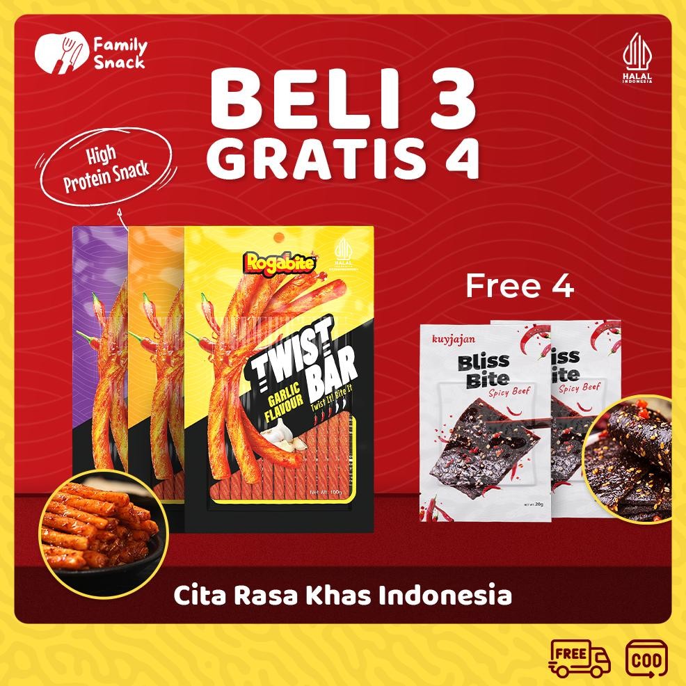 

Family Snack - [HALAL] [Buy 3 Get 4] Twist Bar Hh Protein FREE Bliss Bite | Gluten Spicy Tofu Camilan Snack a Vegetarian | Latio Halal