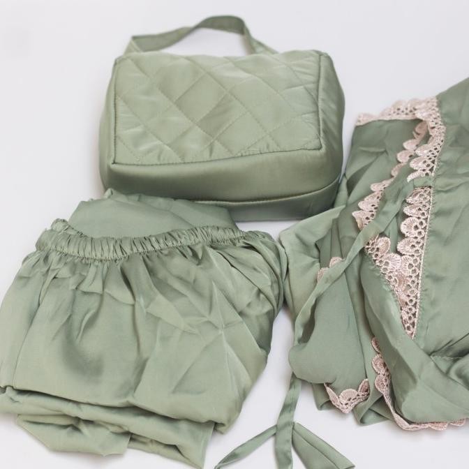 Mukena Travel 2 In 1 Satin Armani Silk Dewasa Sisipesela