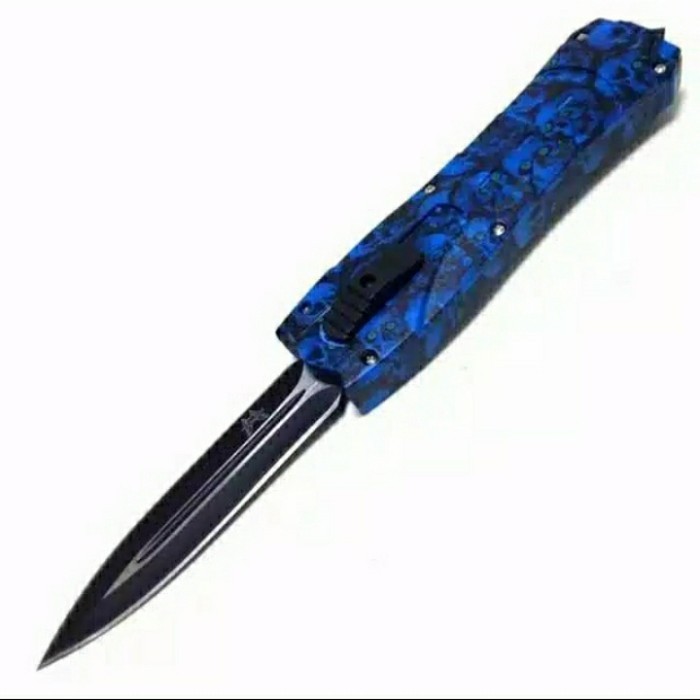 

TERBARU! Pisau Lipat Otomatis On Off Automatic knife tombol pencet tengkorak