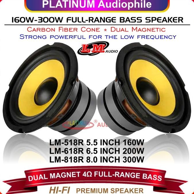 Speaker Full Range Bass 5 6 8 Inch Hifi Fullrange Mid Bass Mid Woofer Terlaris