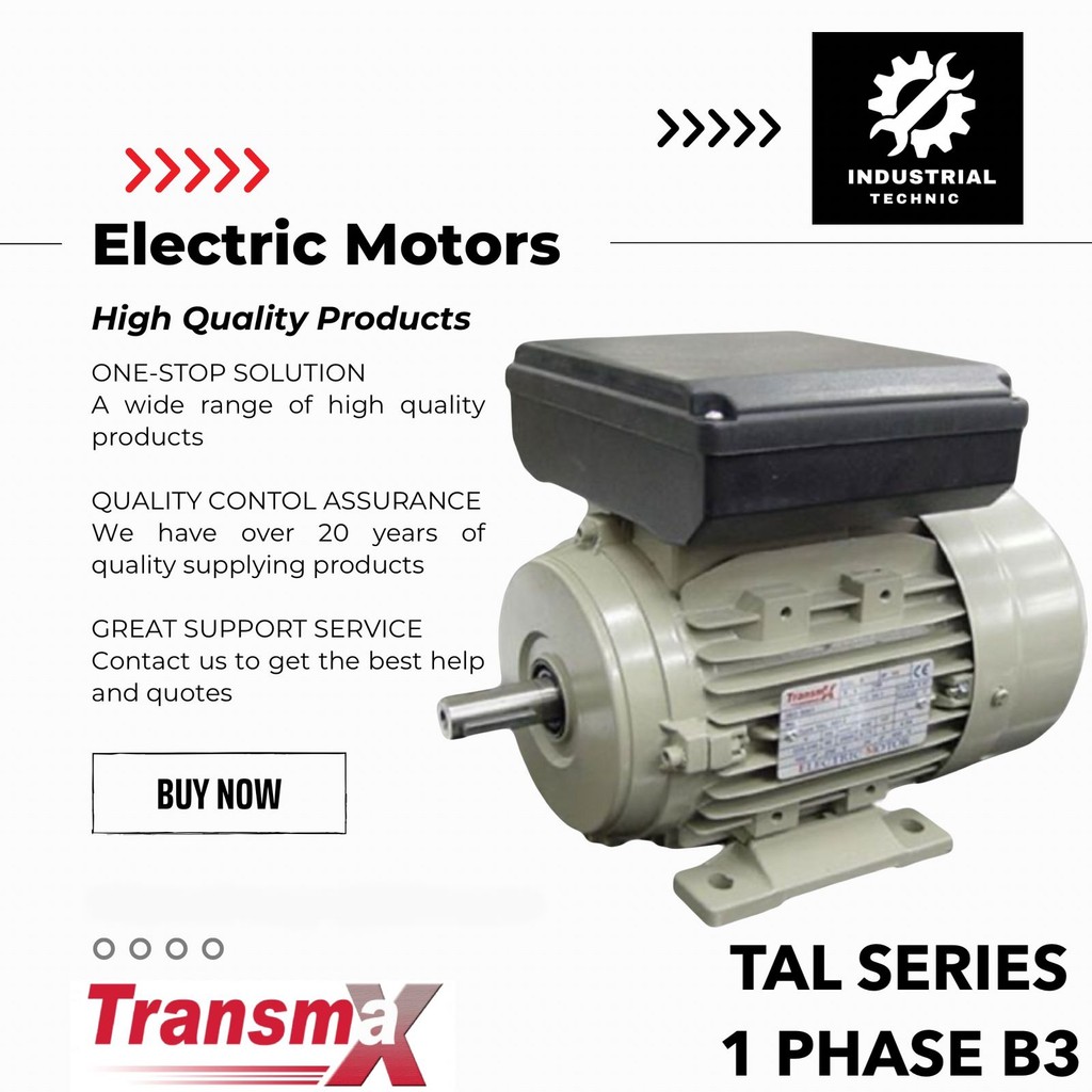 DINAMO ELECTRIC MOTOR TRANSMAX TAL 4P 3KW 4HP 1 PHASE SINGLE PHASE 220/240V B3/ DINAMO ELECTRIC MOTO