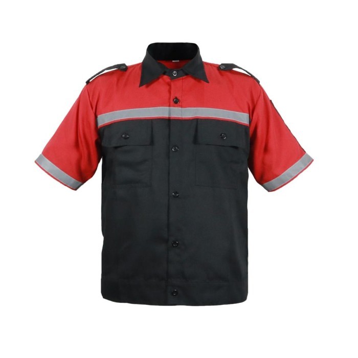 Wearpack safety baju kerja wearpack atasan Hitam kombinasi