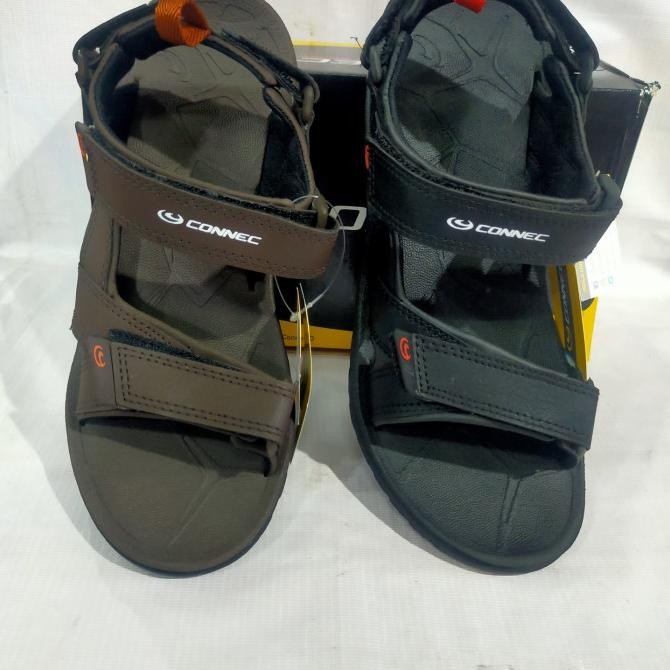 Sandal Gunung Pria Connec Art Sanur,Coklat -Hitam Original Antstoree8