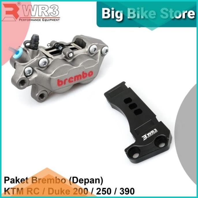 Breket Kaliper WR3 Depan + Brembo 4P1P KTM Duke / RC 200 / 250 / 390 -
