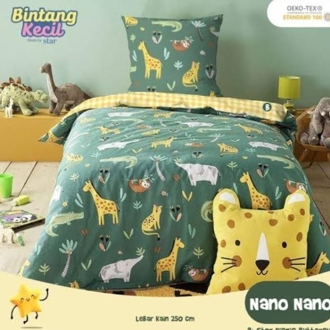 Bed Cover Set Sprei Motif Binatang Buat Anak Laki 160X200X40 Moumou_Store11