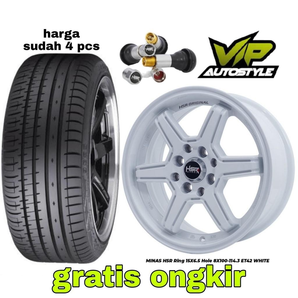 Velg Mobil Lebar Murah  Agya Altis Ayla Calya Corolla Dll Ring 15 Hsr + Ban  ( 4 Velg + Ban Dan Pent
