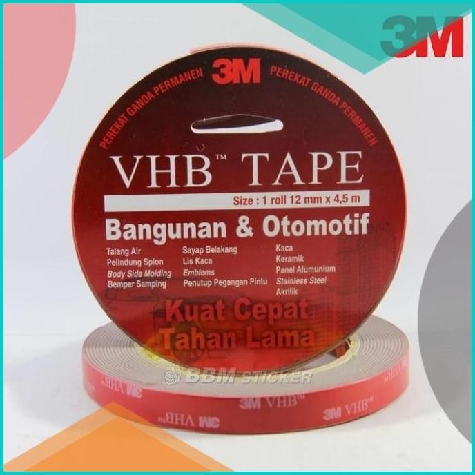 

Double Tape Perekat 3M VHB Isolasi Bolak Balik 12mm X 4.5m 07D35Z4 dis
