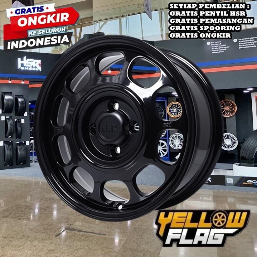 Velg Mobil Murah Hsr K.L.G Ring 15 Pcd 4X100 Black R15 Bukan Velg Kaleng