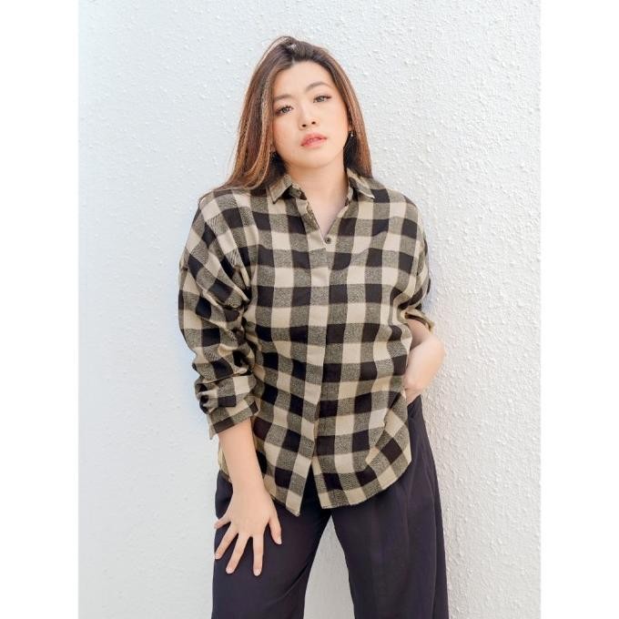 Ixora Hyori Oversized Shirt - Kemeja Flannel Wanita Oversize Flanel Terlaris