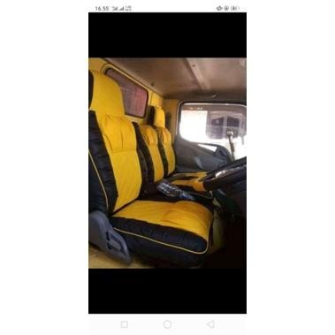 Sarung Jok Mobil Canter Model Sofa +Plafon Variasi Full Hitam