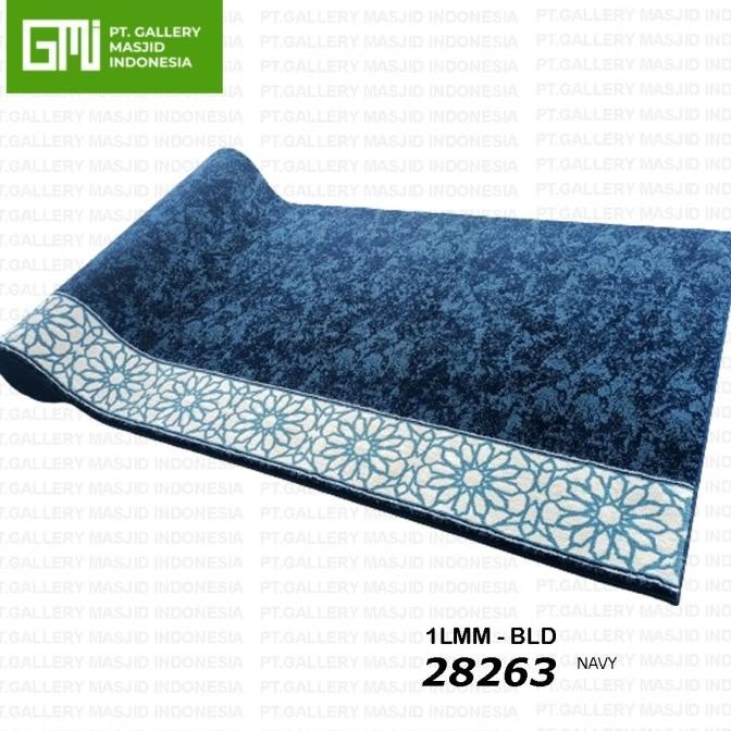Terbaru | Karpet Masjid 1 Roll 120X600Cm Al Imam Motif Baru Warna Biru/Navy
