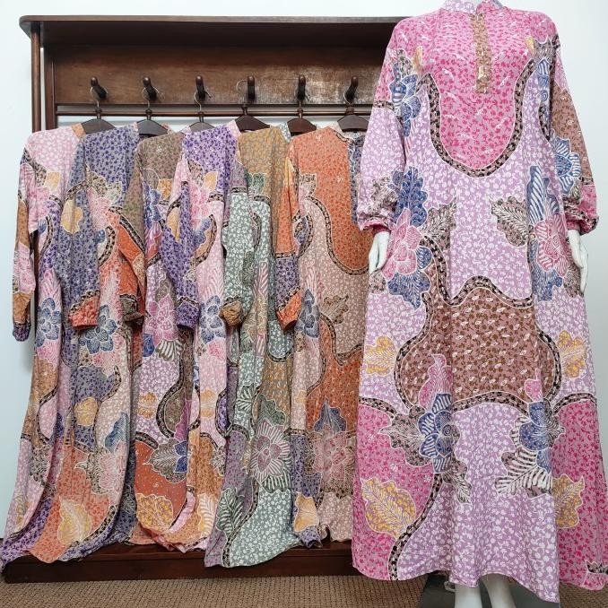 BATIK AIS Daster Gamis Lengan Panjang Busui Resleting Batik Tulis ZAK
