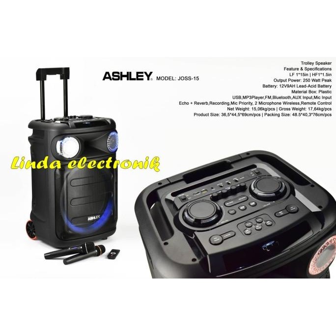 Portable Wireless Speaker Ashley Joss 15 15in ORYGINAL Ashley Joss15 Terlaris