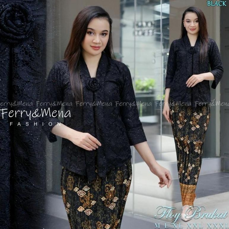 marin indahkebaya | atasan saja / kebaya floy brokat jumbo ld 100 110 120 130 / kebaya kutubaru brok