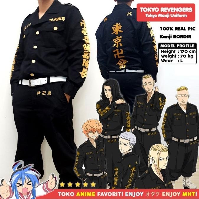 Jaket Kemeja Celana Anime Tokyo Revengers Tokyo Manji Draken Chifuyu Terlaris
