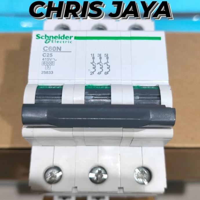 MCB C60N Schneider 25A 3 Phase 3p 3phase 25A mcb Schneider