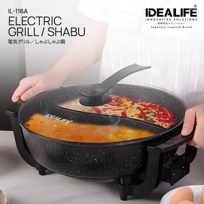 IDEALIFE - Electric Grill / Shabu - Panci Shabu Shabu Listrik IL-116A